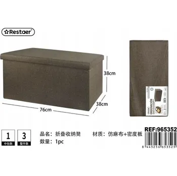 Taburet Skládací Taburet s Úložným Prostorem Hnědý Vysoký