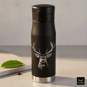 Termohrnek Termohrnek s personalizací, Dárek k narozeninám, stříbrný, DEER 035