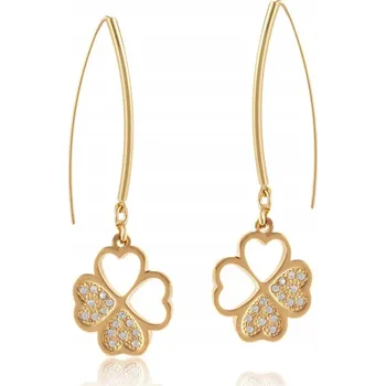 Náušnice Náušnice čtyřlístky zdobené krystaly Preciosa z kolekce Merymejkap (P