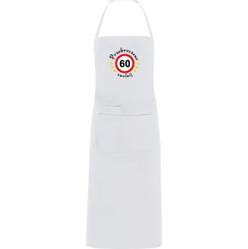 Kuchyňská zástěra Kuchyňská zástěra s výšivkou jako dárek k 60. narozeninám – Výšivka 60