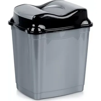 Odpadkový koš Plastový odpadkový koš s výklopným víkem 16 l, šedý