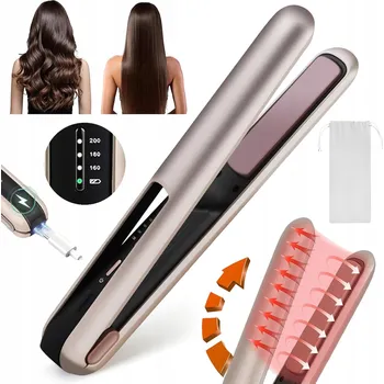 Žehlička na vlasy ŽEHLIČKA NA VLASY NA VLASY USB BEZDRÁTOVÁ IDEÁLNÍ PRO ROVNÁNÍ A KULMOVÁNÍ