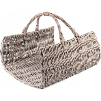 Koš na dřevo proutěný šedý