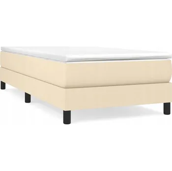 Postel Rám postele krémový 203 x 90 x 25 cm, materiál: látka, překližka