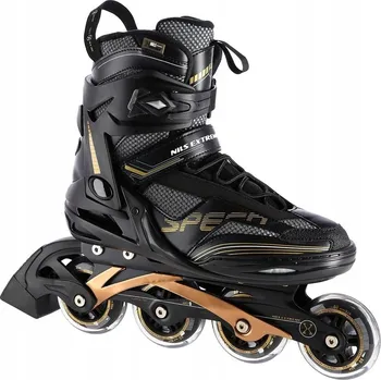 Kolečkové brusle Kolečkové Brusle Rekreační Brusle 2v1 Kaučukové Kolečka ABEC-9 Černé Nils Extreme