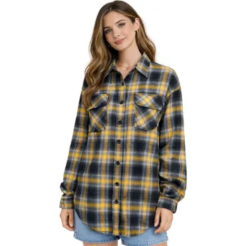 Dámská košile Dámská košile s kostkovaným vzorem, italský styl, žlutá