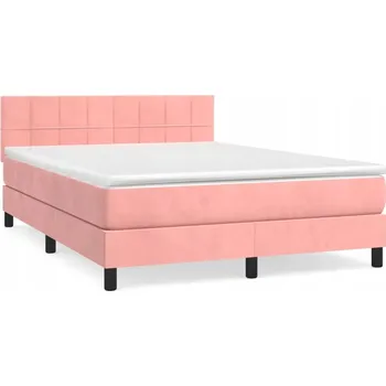 Postel Kontinentální postel s nastavitelným čelem, růžová, 193 x 144 x 78/88 cm