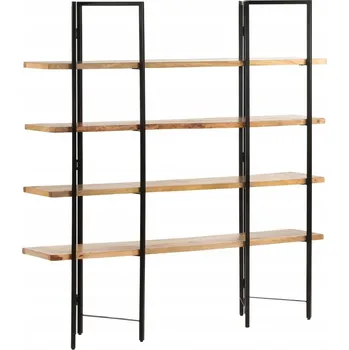 Knihovna Industriální regál se 4 policemi z mangového dřeva, 160 x 35 x 160 cm