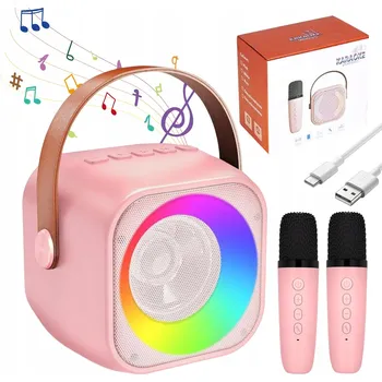 Hudební nástroj pro děti 2 MIKROFONY + REPRODUKTOR KARAOKE S BLUETOOTH A EFEKTY ZMĚNY HLASU