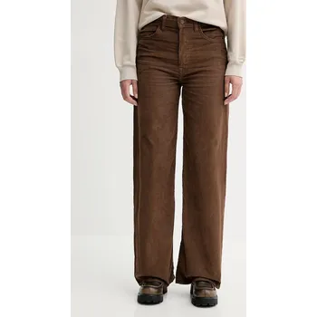 Manšestrové kalhoty Levi's RIBCAGE WL BRAIDED 001US hnědá 88X, vel. 26/32