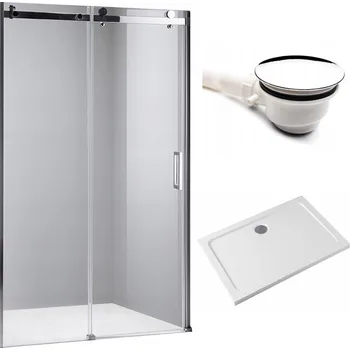 Sprchové dveře BPS-koupelny Posuvné sprchové dveře HYD-PD03C 110 chrom/transparent pro instalaci do niky + vanička HYD-OSV-ST05D 110x70 bílá