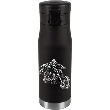 Termohrnek Termohrnek Dárek k narozeninám Stříbrný Smrtka na motorce 020