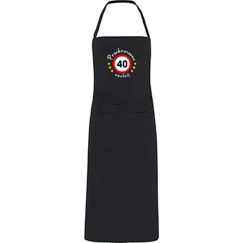 Kuchyňská zástěra Kuchyňská zástěra s výšivkou jako dárek k 40. narozeninám – Výšivka 40