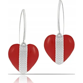 Náušnice Náušnice ručně malované srdce z kolekce Heart Harmony (P23/ZIM/29/3AG)