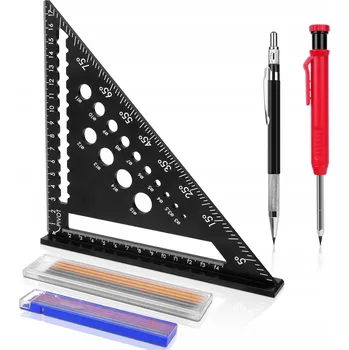 Úhloměr Univerzální úhelník Tesařský hliníkový úhelník Kątownik kwadratowy stolarski 180mm 183