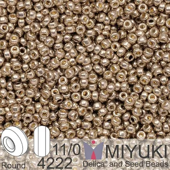 Korálek Korálky Miyuki Round 11/0. Barva 4222 Duracoat Galvanized Pewter. Balení 5g.
