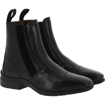 Jezdecká obuv EQUITHÈME Pérka kožená Sporty Equithème, se zipem, pro dospělé, černá 42