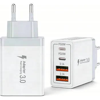 2 KS RYCHLÁ SÍŤOVÁ NABÍJEČKA 2x USB 2x USB-C QC 3.0 PD 40W