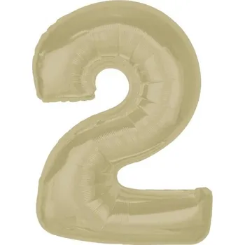 Balónek Foliový balónek Číslice 2 Matná Latte Béžová Dekorace na narozeniny 92 cm
