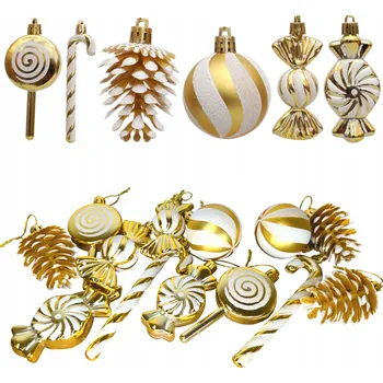Vánoční dekorace VÁNOČNÍ BAŇKY VELKÉ VÁNOČNÍ OZDOBY SADA NEROZBITNÝCH VÁNOČNÍCH OZDOB NA STROMEČEK
