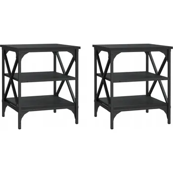 Konferenční stolek Černé industriální odkládací stolky 40 x 42 x 50 cm, 2 ks