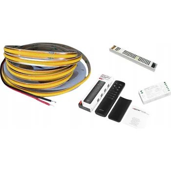 LED páska Sada 5m LED COB pásek s možností zkrácení, bílá neutrální 4000K, s dálkovým ovládáním a napájecím zdrojem