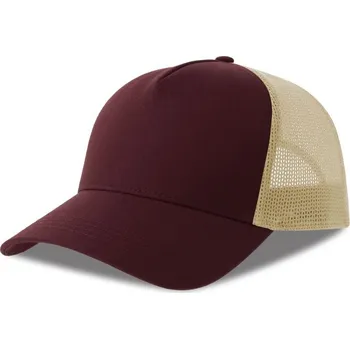 Kšiltovka Atlantis Kšiltovka 5 panelová Trucker Rapper Cotton-S Barva: Vínová burgundy - Stone