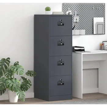 Šatní skříň Skříň na dokumenty s policí 2 pcs Antracit 44 x 50 x 106.5 cm