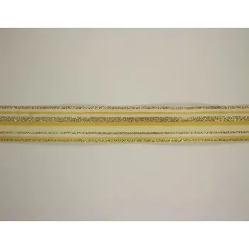 Stuha Plátnová stuha s metaloplastem a drátem, 25mm, béžová