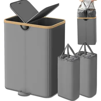 Koš na prádlo Koš na prádlo 150 l, 2komorový třídič s víkem, skládací