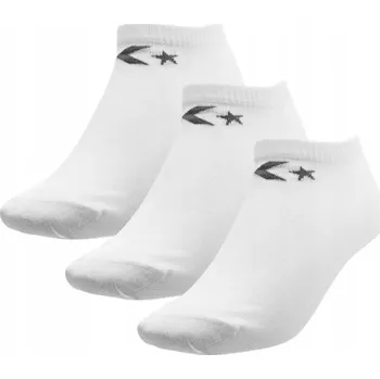 Pánské ponožky CONVERSE 3 PÁRY BÍLÉ PONOŽKY S LOGEM A PLOCHÝM ŠVEM