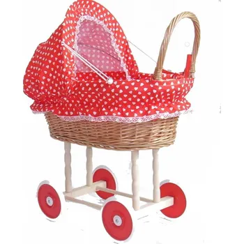 Proutěný kočárek pro panenky
