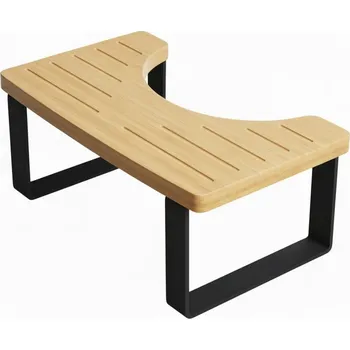 Stolička Eco produkty Toaletní stolička na wc Max Bambus, záchodová stolička pro zdravější vyprazdňování, podstavec k toaletě - PODNOŽKA PŘI SEZENÍ NA TOALETĚ