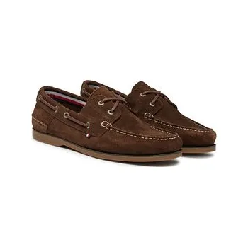 Pánské polobotky Polobotky Tommy Hilfiger Th Boat Shoe Core Suede FM0FM05387 Hnědá 43