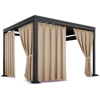 Pergola Venkovní zahradní závěs s tunýlkem BOGOTA béžová 155 cm x různé výšky (cena za 1 kus) + dárek úvaz MyBestHome Rozměr: 155x190 cm