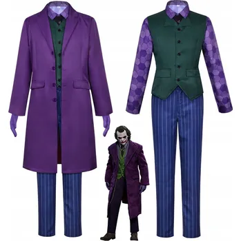 Karnevalový kostým OBLEK JOKER KOSTÝM PRO DOSPĚLÉ PŘEVLEK NA HALLOWEEN KARNEVAL L