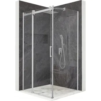 Sprchový kout 90x90 cm sklo ESG 8 mm posuvné dveře stříbrná + povrchová úprava