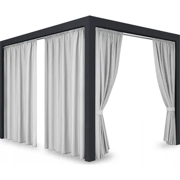 Pergola Venkovní zahradní závěs s tunýlkem BOGOTA světle šedá šířka 155 cm x různé výšky (cena za 1 kus) + dárek úvaz MyBestHome Rozměr: 155x190 cm