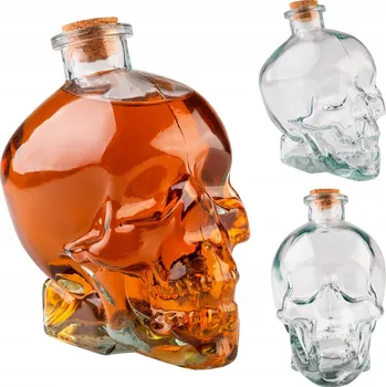 Karafa SuperButelki 750 ml skleněná bezbarvá lebka