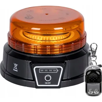 Maják LED nabíjecí výstražný maják na ovládání ALR0058-WL-RC 12/24V oranžový