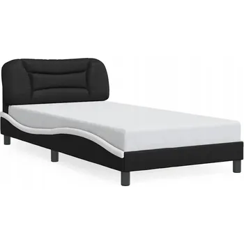 Postel Rám postele s čelo, černo-bílý, 218 x 105 x 74,5 cm