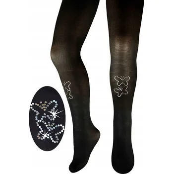 Milusie dětské punčocháče , černé polyamidové, velikost 104