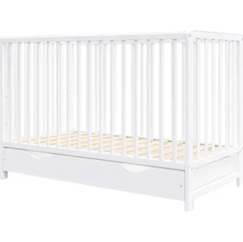 Dětská postýlka Postýlka kojenecké se zásuvkou Dominik bílá 120x60 matrace kousátka norma