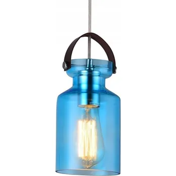 PLATINET ZÁVĚSNÁ LAMPA STROPNÍ SVÍTIDLO ZEFIR P161051 E27 SKLO MODRÁ 12x20 [44
