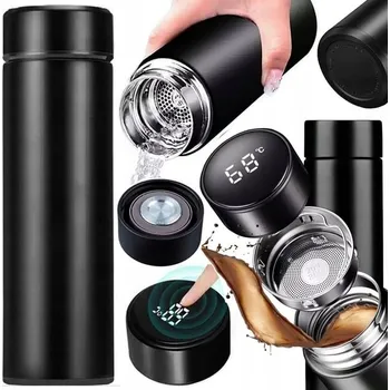 Termoska Termohrnek Logit MUG-002 s displejem, černý, 500 ml