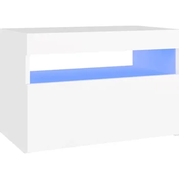 Televizní stolek TV stolek s RGB LED osvětlením, bílý, 60x35x40 cm