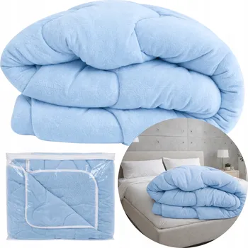 přikrývka ZIMNÍ PŘIKRÝVKA 180x200cm NIEBIESKA TEPLÁ FLEECE MĚKKÁ A KVALITNĚ ZPRACOVANÁ