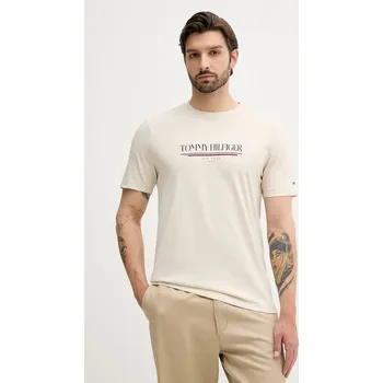 Pánské tričko Bavlněné tričko Tommy Hilfiger MW0MW40324 béžová 80X, vel. S