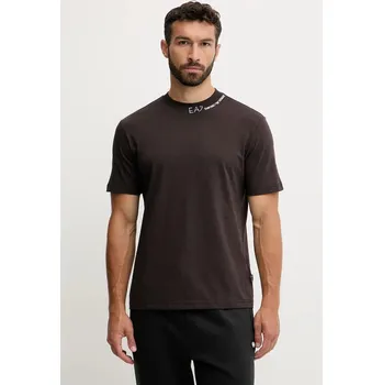 Pánské oblečení Bavlněné tričko EA7 Emporio Armani AF13244.7X000147 hnědá 89X, vel. XL
