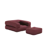 KARUP Rozkládací křeslo CUBE 3v1 vínové 815710090190